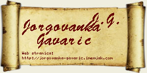 Jorgovanka Gavarić vizit kartica